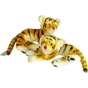 2 Dakin Nature Babies Tiger Plush Stuffed Animal Toy Mohair Made Japan Mom Baby